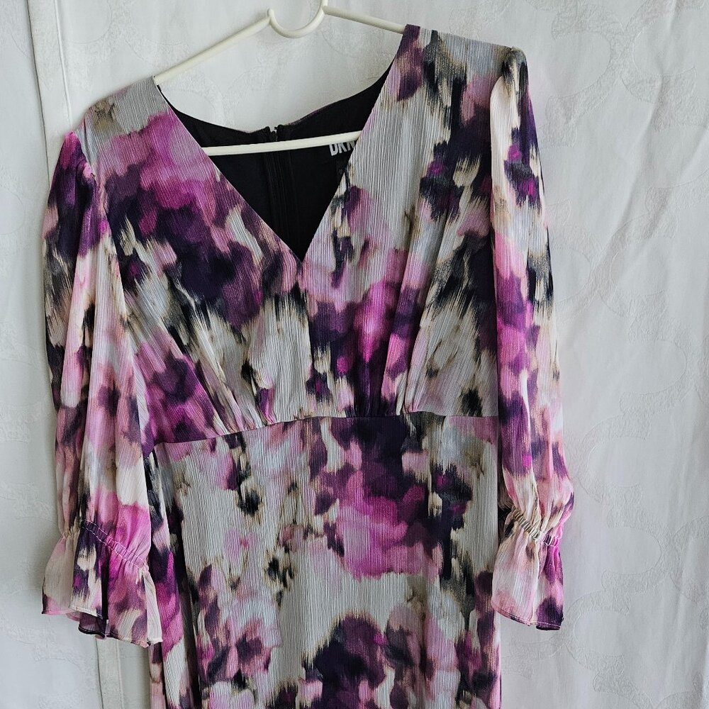 DKNY - Floral Abstract Midi Dress - Size 16